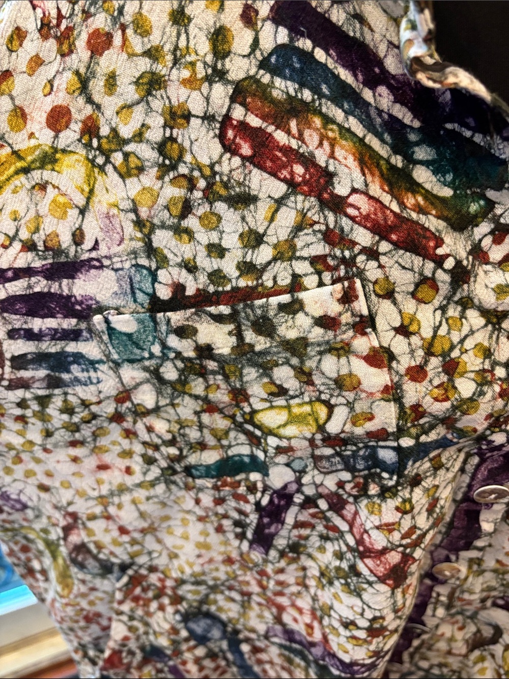 Old Style African Batik Longline Tunic - Relaxed Split Neck - Picture 3 of 11